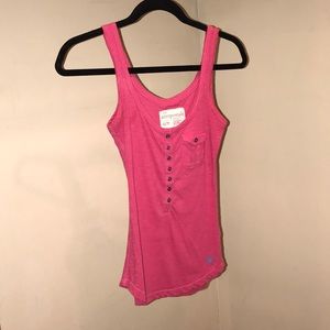 Pink Tank Top | Button Detail